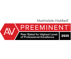 Martindale-Hubbell AV Preeminent Peer Rated For The Highest Level of Professional Excellence 2025